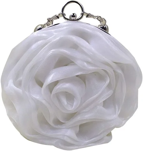 Vista 13 de Buddy - Bolso de mano de satén suave para mujer, con forma de rosa, para boda, fiesta