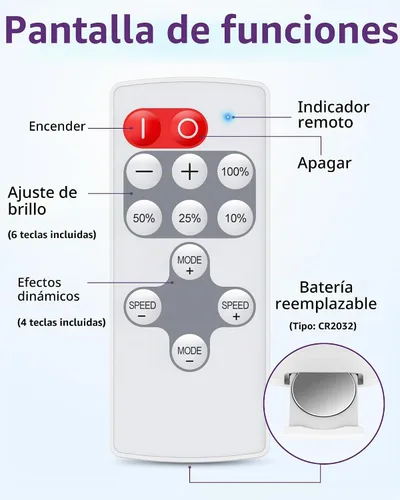 Vista 7 de HitLights Mini control remoto RF para DC 5/12/24V tira de LED de un solo color 12-Key, Magnetic, PWM Dimming Control, Wireless Dimmer 8 Dynamic