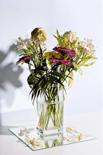 Vista 10 de WGV - Jarrón rectangular de vidrio con bloques de vidrio, ancho x largo de 2 x 5 pulgadas, altura de 6 pulgadas, contenedor de maceta floral