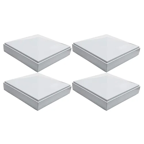 Vista 14 de Tapa de poste piramidal de aluminio de 2 x 2 pulgadas para postes de metal, ajuste a presión, color blanco con recubrimiento en polvo, resistente al