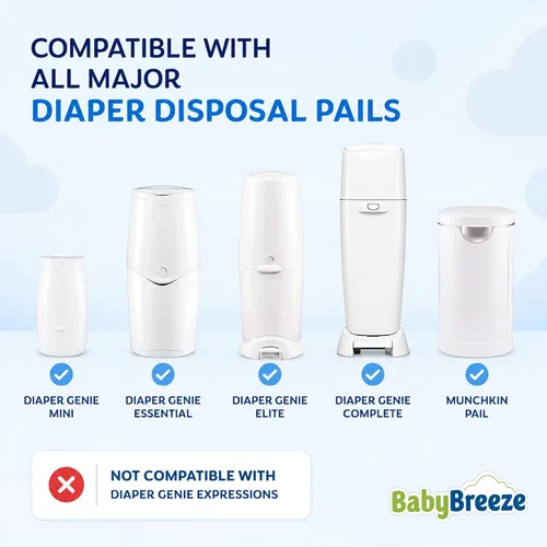 Vista 4 de BabyBreeze Bolsas de repuesto para pañales compatibles con Playtex Diaper Genie Pails bolsas de basura absorbentes de olores, 840