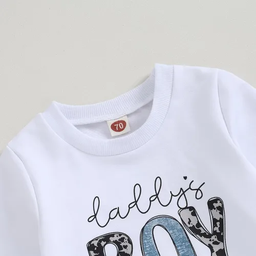 Vista 3 de BOIBOKOKO Conjunto de ropa linda para bebé niño para otoño e invierno, sudadera de manga larga para niños pequeños