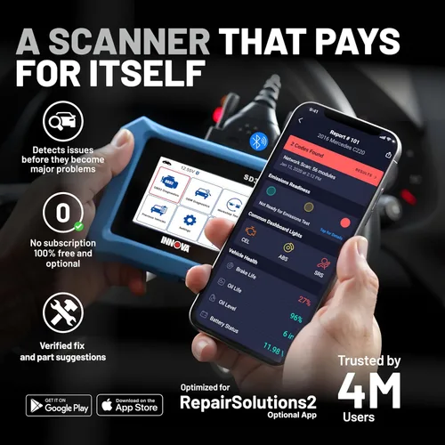 Vista 5 de Innova Escáner SD35 OBD2 – ABS, SRS, TPMS y lector de código de motor de verificación, datos en vivo, todos los diagnósticos del sistema, compatible