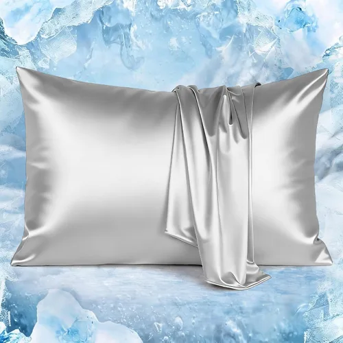 Vista 22 de Avolare Fundas de almohada refrescantes, más suaves que la seda, paquete de 2 fundas de almohada refrescantes para personas que duermen con calor