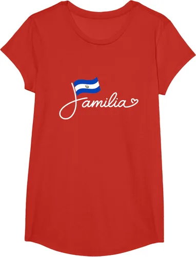 Vista 56 de El Salvador Familia - Camiseta con texto en inglés "La Familia de la Bandera Salvadoreña