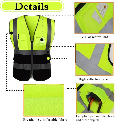 Vista 4 de Personalized High Reflective Safety Vest Custom Hi Vis Safety Vest Men Women Construction Workwear Security Vest