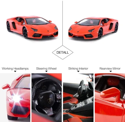 Vista 4 de RASTAR Escala 1/14 Lamborghini Aventador LP700 Radio Control Remoto Modelo Coche R/C RTR (Naranja)