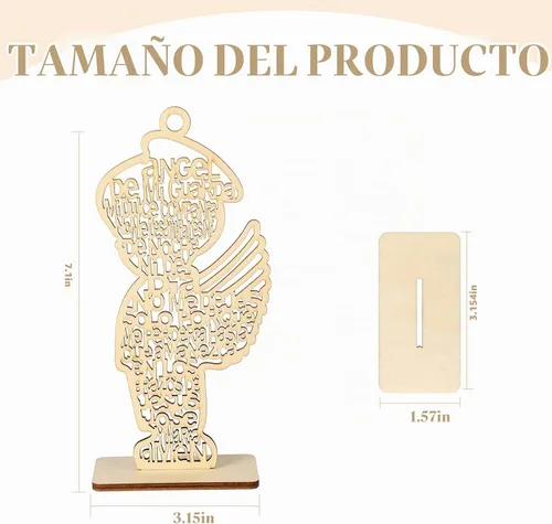 Vista 2 de Centros de mesa de bautismo de madera para mesa, centros de mesa para bautizo bodas, decoraciones de comunión Mi Primera, decoraciones de bautismo