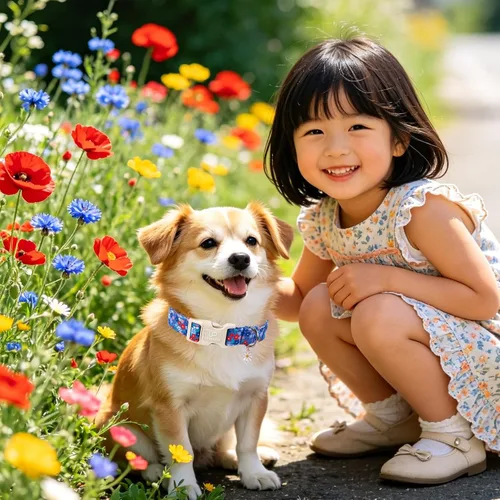 Vista 6 de Collar de perro floral azul, collar floral de algodón ajustable para primavera y verano con colgante de margarita, hebilla de liberación rápida