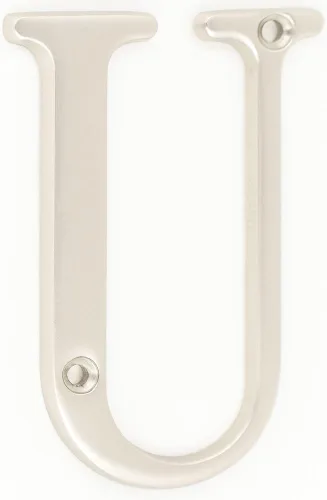 Vista 5 de ZW Hardware B100 - Letra M de latón macizo chapado en níquel mate (4 pulgadas)