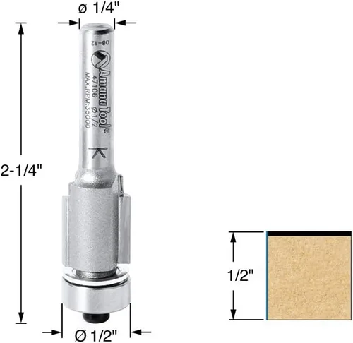 Vista 2 de Amana Tool - 47106 Carburo con punta de carburo de 1/2 diámetro x 1/2 x 1/4" vástago
