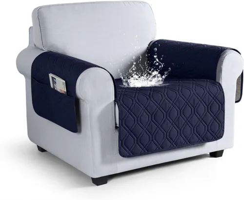 Vista 49 de VANSOFY Funda para Sofá, Fundas de Sofá Impermeables Lavables Forro Protector de Muebles Fundas de Asiento de Sofá Antideslizantes para Perros, Negro
