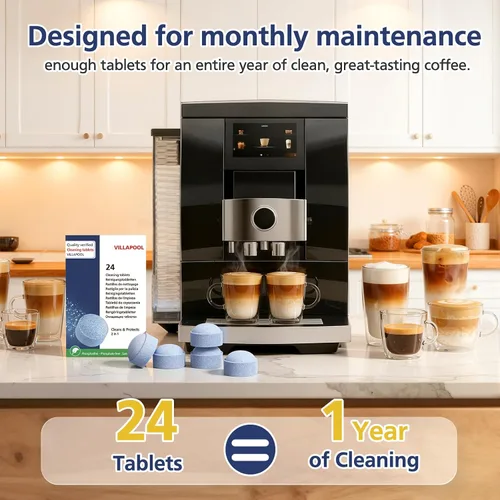 Vista 3 de Tabletas de limpieza para Jura, 24 tabletas de café Tableta de limpieza compatible con todos los centros de café automáticos Jura, elimina