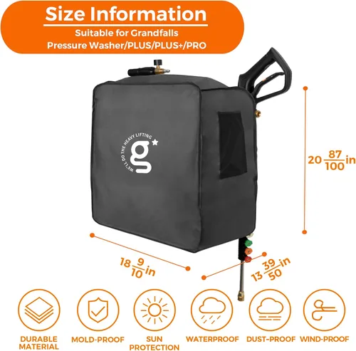 Vista 2 de Giraffe Tools - Funda para lavadora a presión para Grandfalls Plus/Plus+ y Pro Resistente a los rayos UV, impermeable, antidecoloración