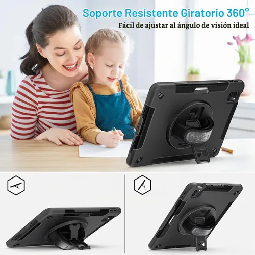 Vista 3 de Funda para iPad Pro de 11 Pulgadas 2022/2021/2020/2018: Funda para iPad de 11 Pulgadas 4ª/3ª/2ª/1ª Generación con Protector de Pantalla - Soporte
