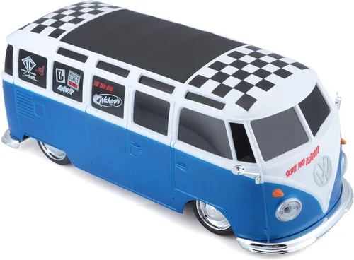 Vista 10 de Maisto 1:24 RC VW Van Samba 2.4GHZ Vehículo de control remoto, blanco/azul (81529-00000009)