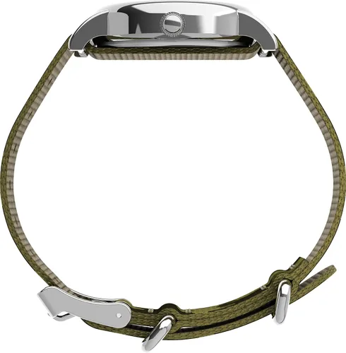 Vista 5 de Timex Reloj Weekender para mujer de 1.220in - Caja plateada con correa de tela de camuflaje esfera blanca