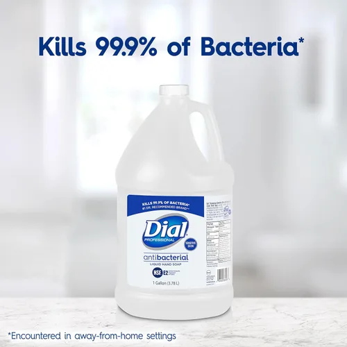 Vista 2 de Dial Jabón de manos líquido antibacteriano profesional para piel sensible, repuesto de 1 galón, 128 onzas líquidas
