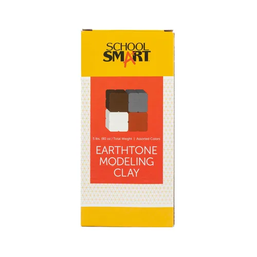 Vista 4 de School Smart Arcilla de modelado para uso escolar y doméstico, diseño permanentemente suave, 5 libras, colores surtidos de tonos de tierra