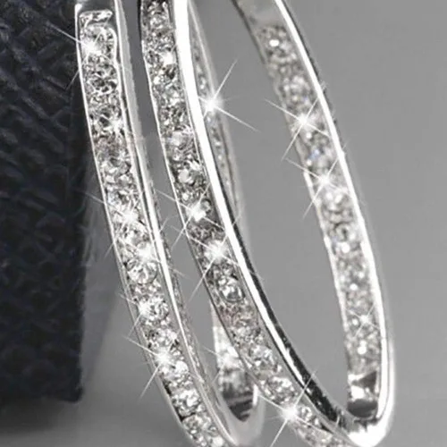 Vista 3 de SEniutarm - Pendientes para mujer diseño de mamá y mujer con incrustaciones de diamantes de imitación