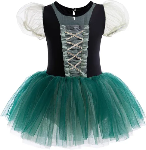 Vista 40 de Leotardos de princesa para niñas con falda de ballet y tutú para Halloween, Navidad, fiesta de cumpleaños, vestido elegante