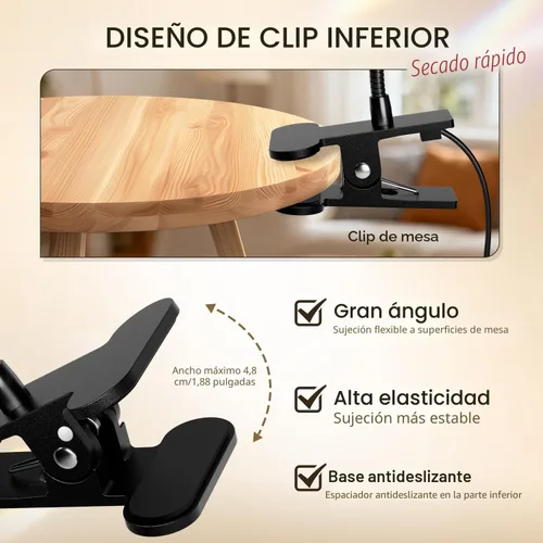 Vista 8 de AORAEM - Lámpara de uñas UV, luz LED de manicura, lámpara de curado de Negro