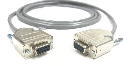Vista 5 de Custom Cable Connection Cable serie DB9 hembra a hembra RS232 de 6 pies - 24 AWG con cubierta de PVC gris - Fabricado en Estados Unidos