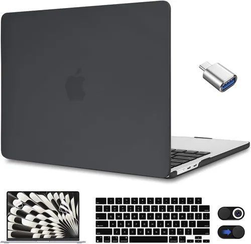 Vista 13 de CISSOOK Funda rosa bebé para MacBook Air de 15 pulgadas lanzamiento 2023 2024 2025, cubierta rígida de plástico rosa tiza con cubierta de teclado