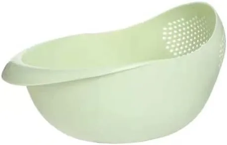 Vista 11 de Colador de plástico para arroz, colador de cocina, con asas, colador de arroz, colador, colador, utensilios de cocina (azul)
