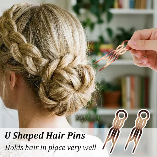 Vista 5 de 3 horquillas para el cabello para mujer, horquilla francesa de prestigio, fuertes y duraderas para todo el cabello, accesorios de peinado