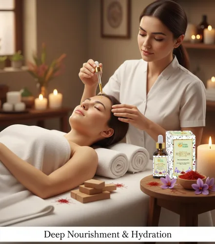 Vista 4 de Herbs Botanica Kumkumadi Oil Pure Ayurveda Face Oil con azafrán, suero hidratante facial 26 hierbas 1.0 fl oz