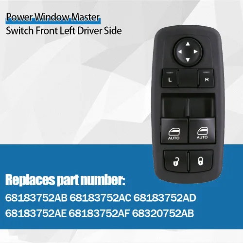 Vista 3 de CULMKARI Interruptor maestro de elevalunas eléctrico delantero izquierdo del lado del conductor para Dodge Challenger 2015-2022, actuador de botón