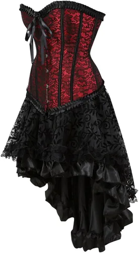 Vista 2 de Kranchungel Vestido con corsé estilo renacentistasteampunkgóticoburlesque para mujer