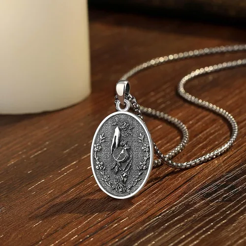 Vista 75 de EUDORA Collar de plata de ley 925 con moneda Hécate, Athena, Perséfono, Nyx, diosa de la luna triple, diosa celta, rueda de Hécate, llave, regalo