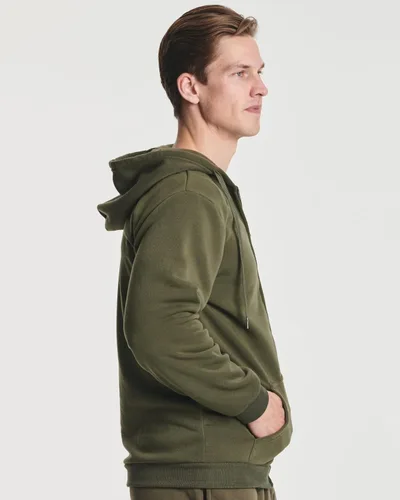 Vista 3 de Paquete de 3 sudadera con capucha de manga larga y cremallera completa para hombre, chaqueta atlética (disponible en tallas grandes y altas)