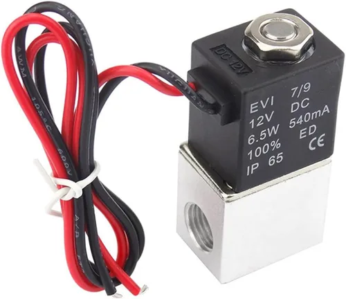 Vista 7 de AOPANDA 1/4inch DC 12V 2 vías normalmente cerrada válvula de aire electromagnética eléctrica, acero inoxidable