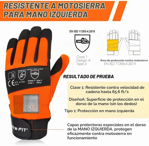 Vista 3 de Chainsaw Gloves Saw Protection on Left Hand Back 7829 (Mano izquierda)