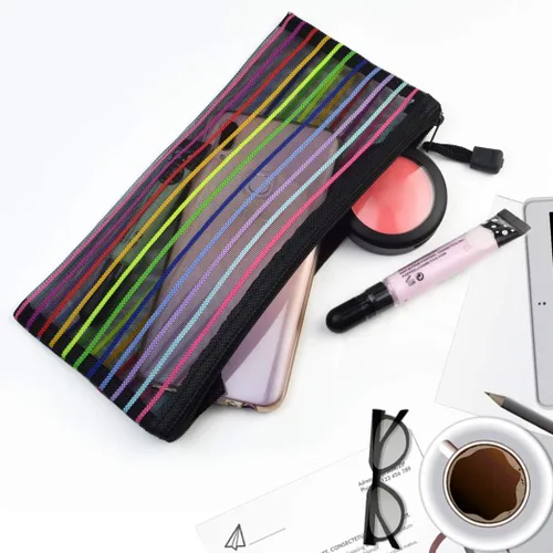 Vista 6 de Tayfremn Juego de bolsa con cremallera de malla de 30 piezas, 10 colores, bolsa de cremallera de red B6