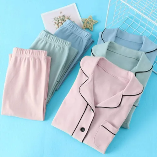 Vista 4 de Mallimoda Conjunto de pijama de algodón para niños, pijamas de manga larga con botones