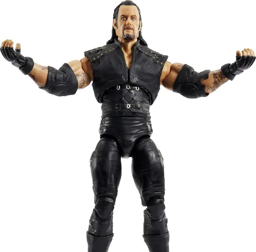 Vista 3 de WWE Ultimate Edition - Figura de acción de Undertaker, coleccionable de 6 pulgadas con cabezas adicionales, manos intercambiables y chaqueta