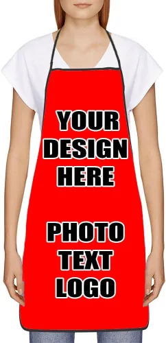Vista 20 de Delantales personalizados con diseño de imagen de texto fotográfico para adultos, hombres, mujeres, parrilla, cocina, 40