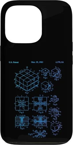 Vista 10 de Carcasa de matemáticas retro para iPhone 16 de cubo de rompecabezas competitivo Rubik Patent Speed Cubing