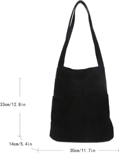 Vista 5 de SHENHE Bolsos de lona grandes de pana con doble asa para mujer, con bolsillos