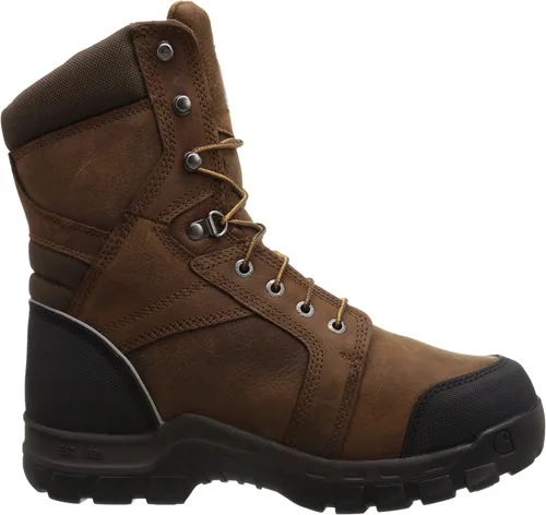 Vista 6 de Carhartt Botas de trabajo para hombre impermeables con punta compuesta para metatarsianos internos de 8 pulgadas CMF8720 Marrón