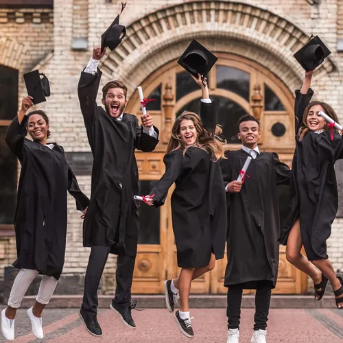 Vista 7 de Geyoga 8 gorras de graduación a granel ajustables para adultos con borla para graduados, accesorios de disfraces, accesorios de fotos