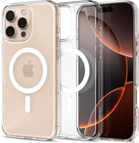 Vista 63 de Spigen Funda para iPhone 13 Mini, ultra híbrida MagFit [antiamarilleo] [compatible con Magsafe] - Transparente