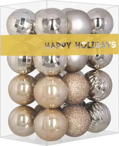 Vista 94 de Esferas pequeñas de bronce de 1.6 pulgadas para decoración del árbol de Navidad, adornos inastillables para cumpleaños, Halloween, vacaciones, boda