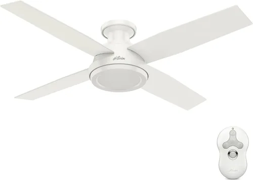 Vista 11 de Hunter Dempsey, ventilador de techo, para interiores, sin luz, 52 pulgadas Acabado cepillo níquel (Brushed Nickel Finish)