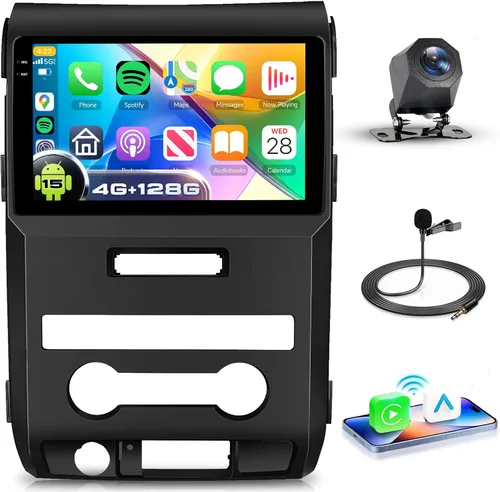 Vista 9 de Estéreo del coche 4G+64G Android 15 para Ford F150 2009-2014 con Carplay