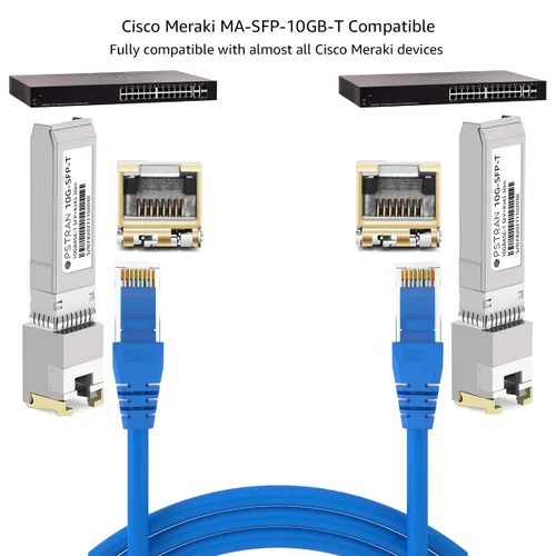 Vista 37 de Módulo transceptor de cobre 10GBASE-T SFP+ RJ45 compatible con Arista SFP-10GE-T 10G SFP+ 98.4 ft Cat6a/7 Para Arista